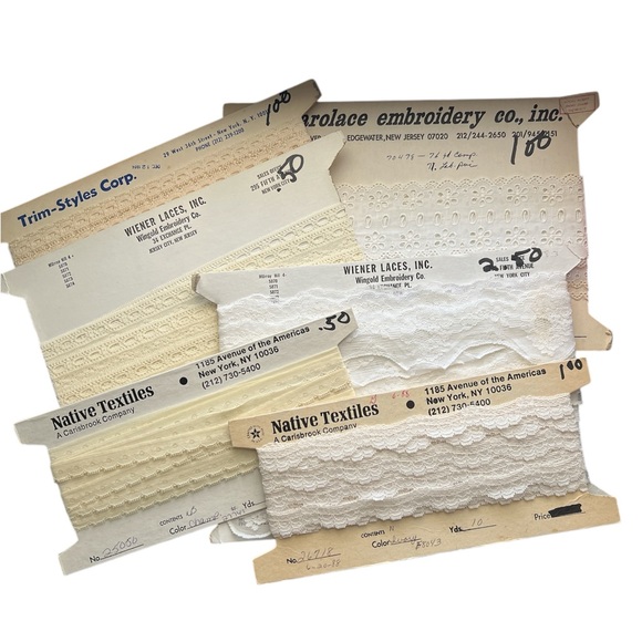 Vintage | White Ivory Beige Frilly Lace Trim Lot Bridal Sewing Junk Journal - Picture 1 of 11